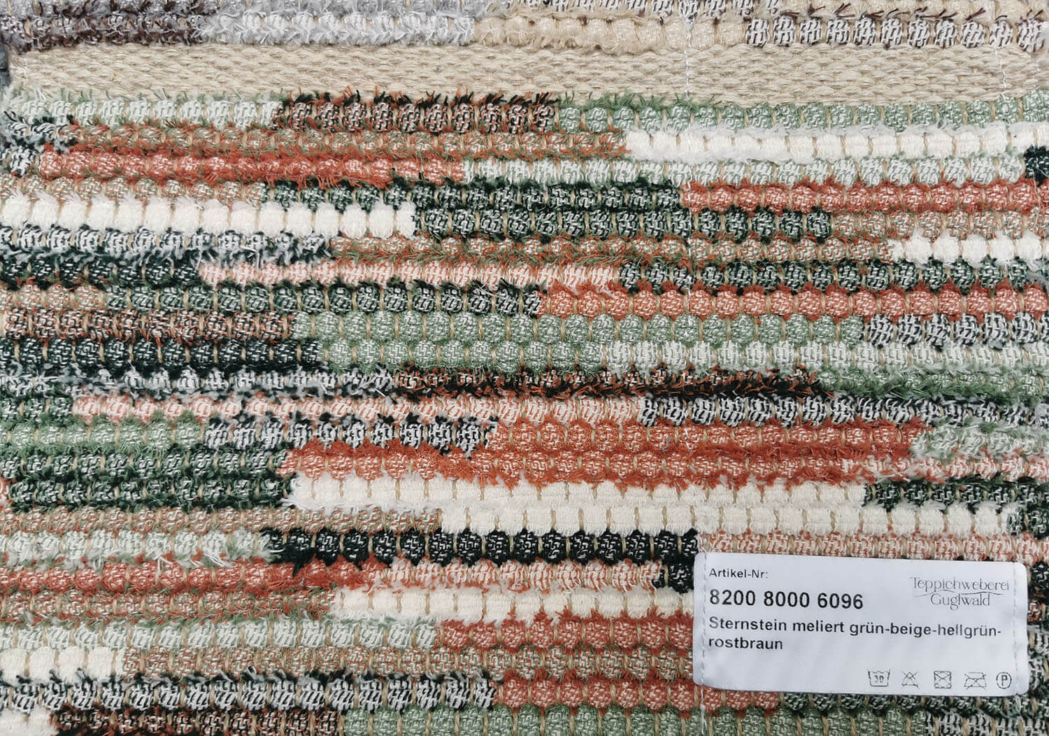 Sternstein meliert 6096 grün - beige - hellgrün - rostbraun