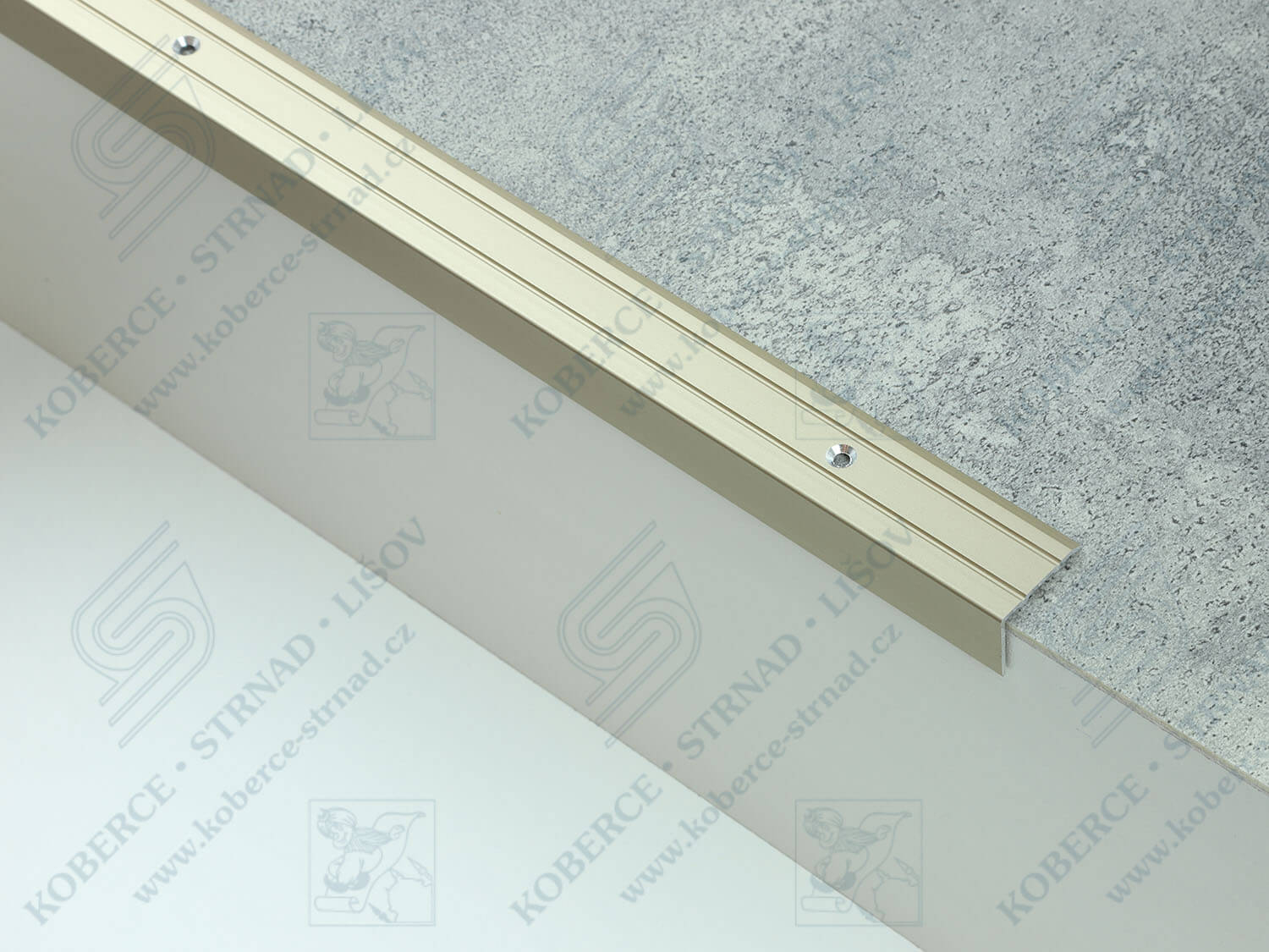 Schodová hrana 24,5x18 mm světlý bronz vrtaná