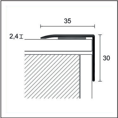 Schodová hrana 35x30 mm Profilpas 39 - 45149