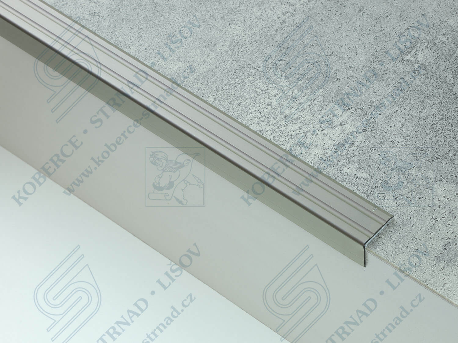 Schodová hrana 24,5x20 mm inox samolepicí