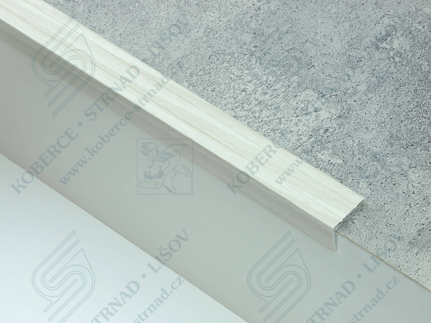 Schodová hrana 24,5x20 mm E901 dub bělený